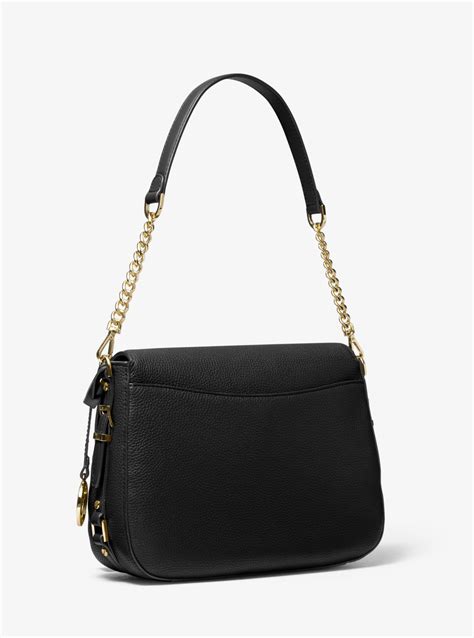 michael kors tasche bedford schwarz|Bedford Legacy Medium Pebbled Leather Shoulder Bag .